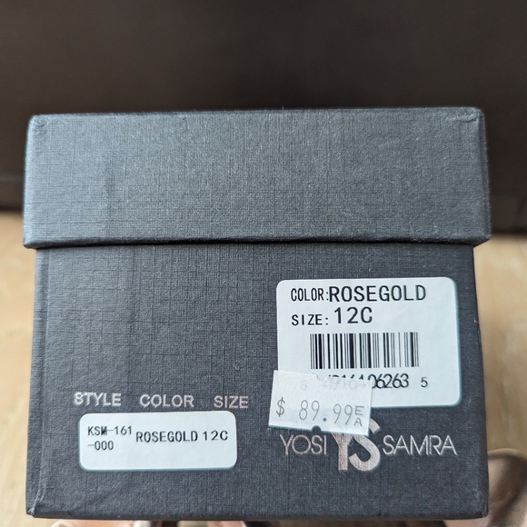 Yosi Samra Rose Gold Ballet Flats NIB Girls Size 12 - Picture 3 of 5